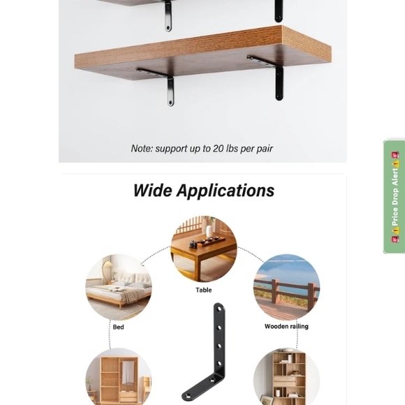 5x3 inch L angle bracket for shelves (32) - Picture 4 of 6